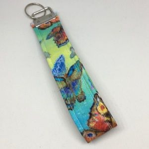 Key Fob Wristlet Keychain In Butterfly Print